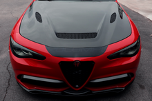 Load image into Gallery viewer, CARBON FIBER "3 VENT" RACE HOOD (ALFA ROMEO GIULIA 2.0L & GIULIA 2.9L QV)