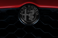 Load image into Gallery viewer, CARBON FIBER ALFA ROMEO FRONT EMBLEM COVER (ALFA ROMEO GIULIA 2.0L & GIULIA 2.9L QV)