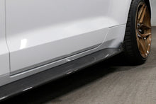 Load image into Gallery viewer, CARBON FIBER SIDE SKIRT EXTENSIONS (FORD MUSTANG ECOBOOST & GT 2018-2023)