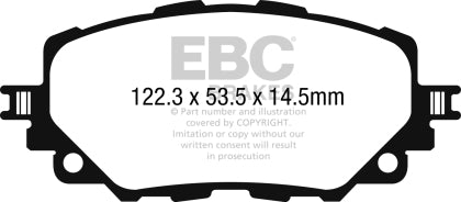 EBC YELLOW REAR BRAKE PADS (FIAT 124 SPIDER/ABARTH)