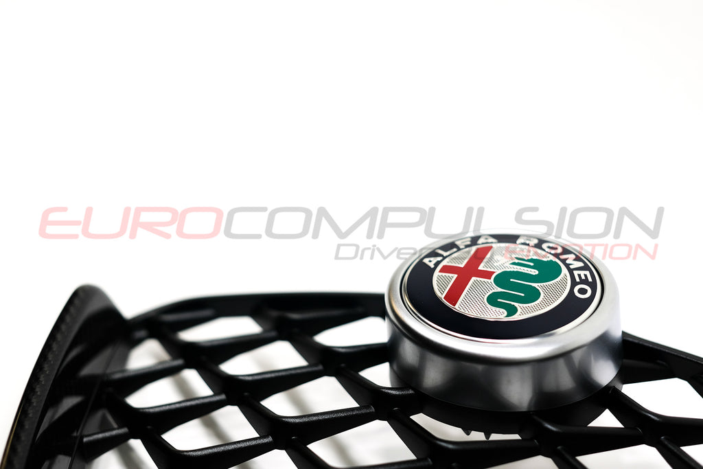 GENUINE ALFA ROMEO CARBON FIBER CENTER GRILL (ALFA ROMEO GIULIA QUADRIFOGLIO) - EUROCOMPULSION