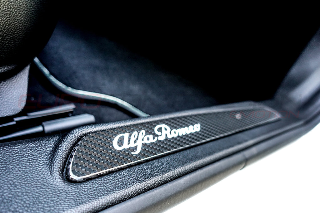 GENUINE ALFA ROMEO CARBON FIBER LIGHTED DOOR SILL (ALFA ROMEO GIULIA) - EUROCOMPULSION
