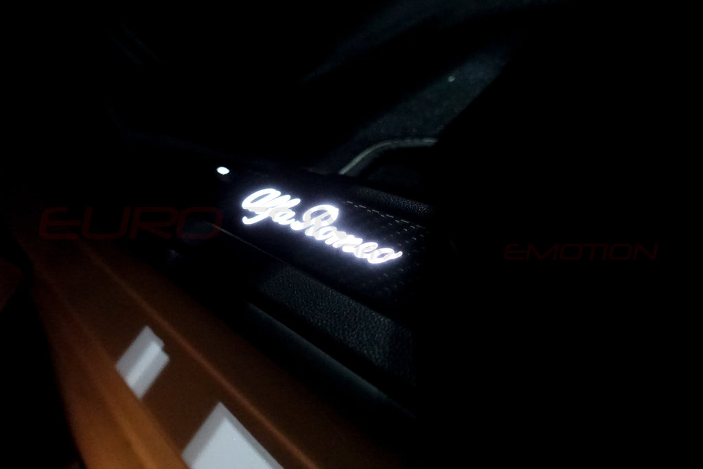 GENUINE ALFA ROMEO CARBON FIBER LIGHTED DOOR SILL (ALFA ROMEO GIULIA) - EUROCOMPULSION