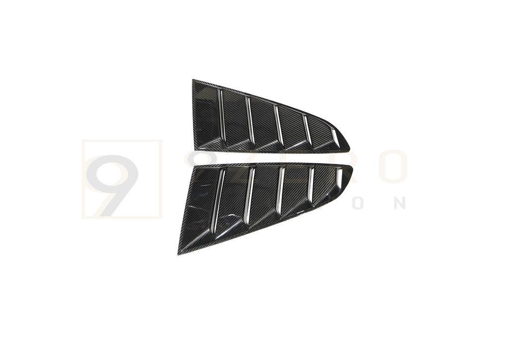 CARBON FIBER REAR SIDE WINDOW VENT LOUVERS (FORD MUSTANG ECOBOOST & GT 2018-2023)