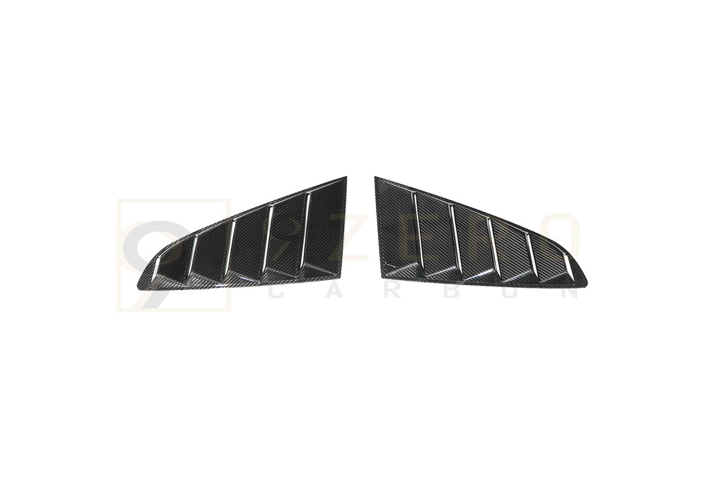 CARBON FIBER REAR SIDE WINDOW VENT LOUVERS (FORD MUSTANG ECOBOOST & GT 2018-2023)