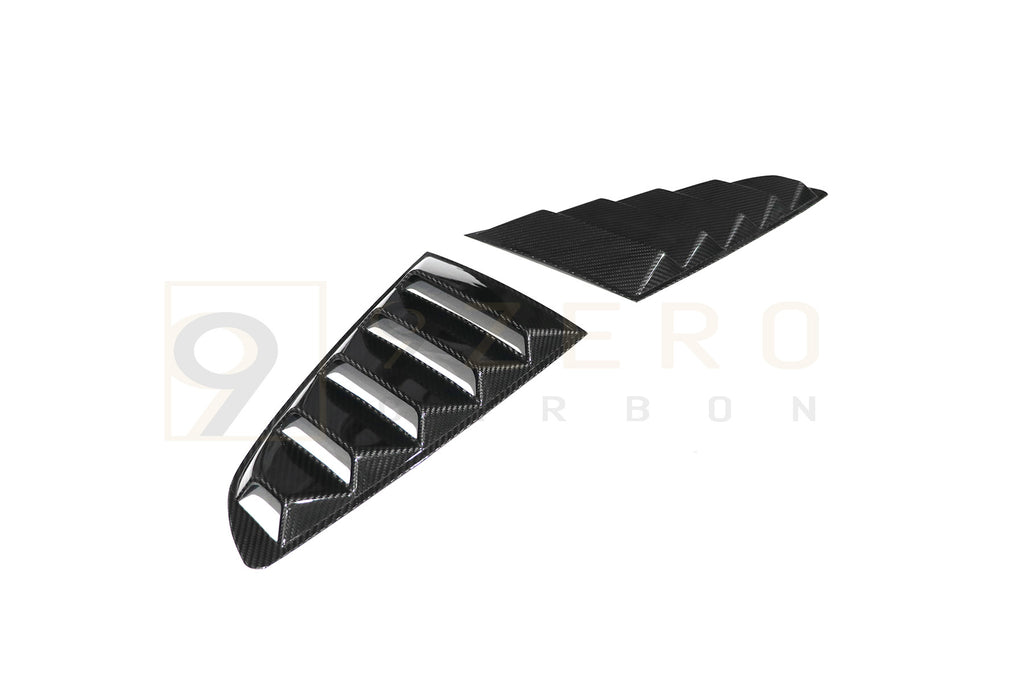 CARBON FIBER REAR SIDE WINDOW VENT LOUVERS (FORD MUSTANG ECOBOOST & GT 2018-2023)