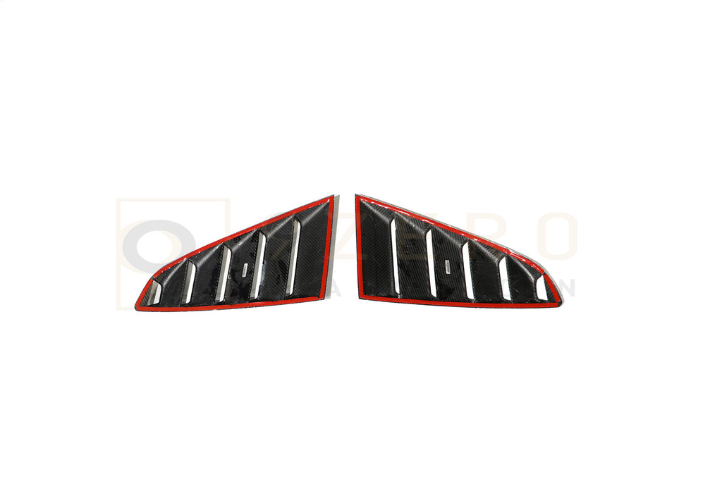 CARBON FIBER REAR SIDE WINDOW VENT LOUVERS (FORD MUSTANG ECOBOOST & GT 2018-2023)