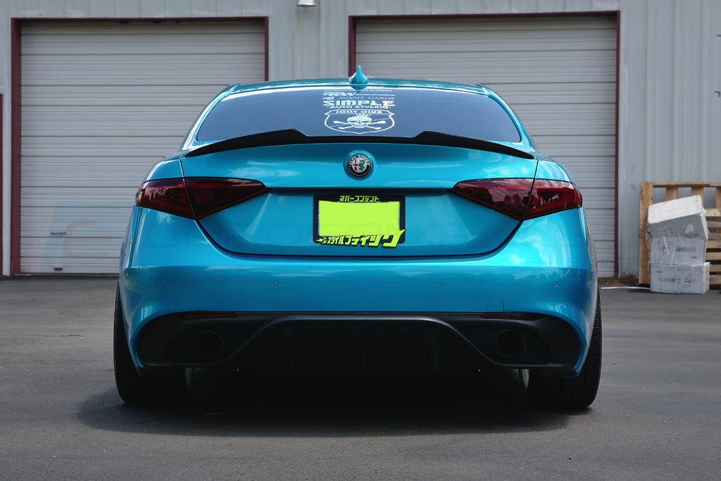 CARBON FIBER REAR SPOILERS (OEM/QV STYLE - SPORTY - DUCKBILL) (ALFA ROMEO GIULIA 2.0L & 2.9L QV)