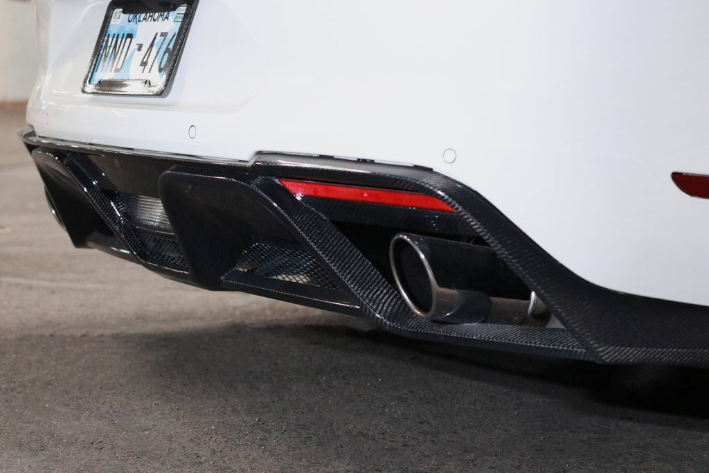 CARBON FIBER REAR DIFFUSER QUAD/DUAL EXIT EXHAUST (FORD MUSTANG ECOBOOST 2018-2023)