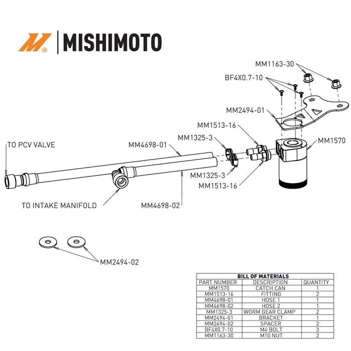 BAFFLED OIL CATCH CAN KIT (2024+ MUSTANG ECOBOOST S650)