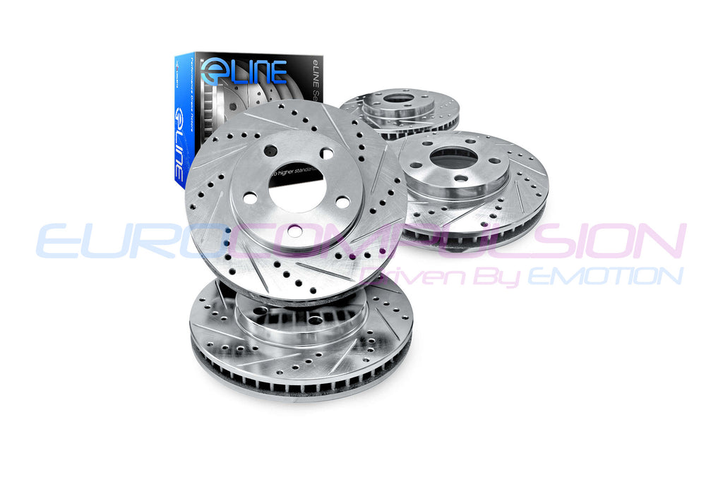 eLINE X-DRILLED & SLOTTED BRAKE ROTOR SETS (FIAT 500T/500 ABARTH)